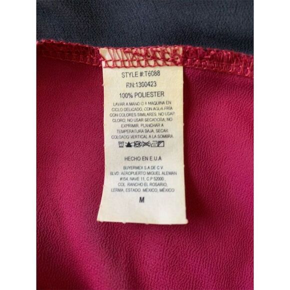 Sleeveless Colorblock Top Red Black Cream M - Picture 6 of 10